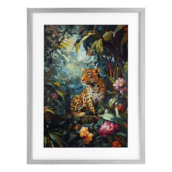 Stupell Industries Wild Side Jungle Cheetah Gray Framed Print Under Glass, design by Petal Prints Design