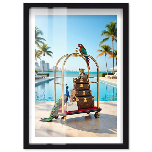 Wild Side of Wealth Shadowbox Print Fashion Wall Decor by Notoriart, Black Frame, 11 x 16