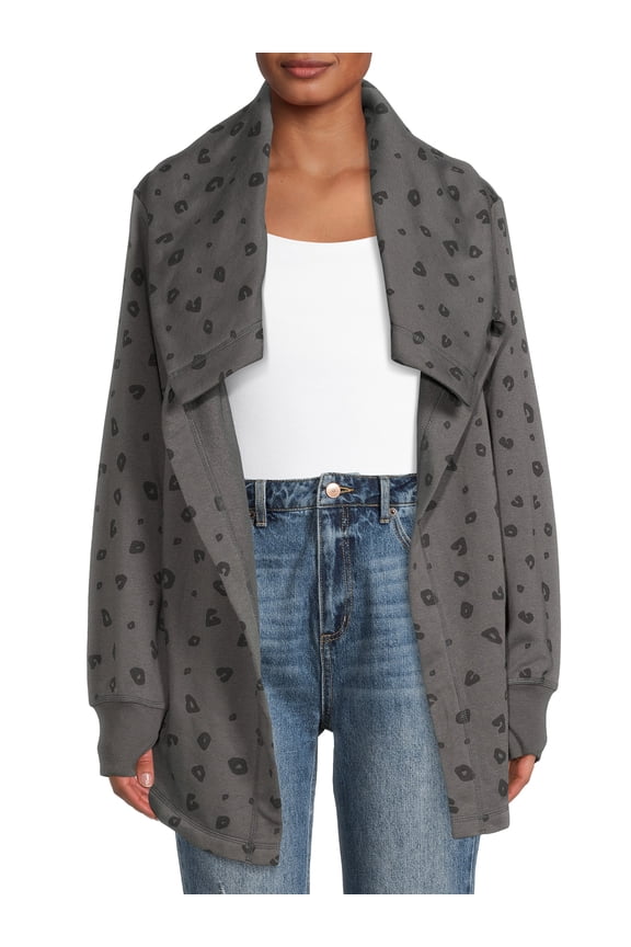 Junior’ Printed Snap Down Drape Cardigan