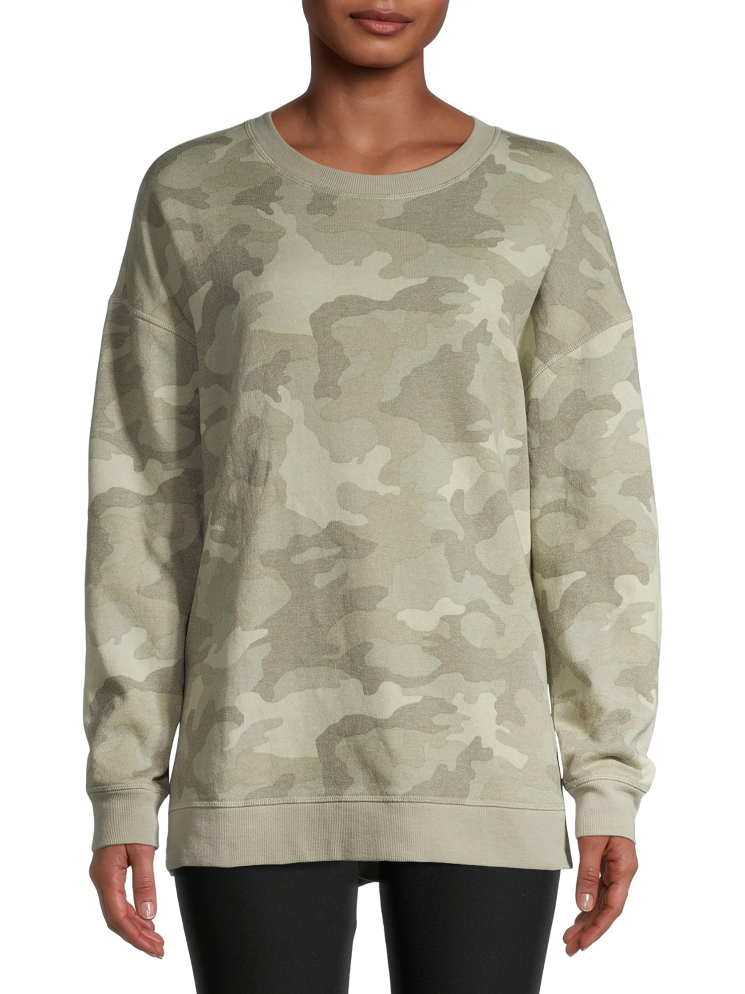 Camo sweatshirt best sale with side slits