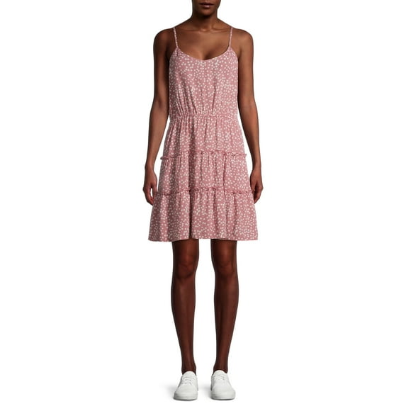 Wild Skye Women's Juniors' Tier Ruffle Dress with Double V-Neck