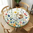 thumbnail image 1 of Wild Small Florals Round Fitted Tablecloth with Elastic Table Cover Round Elastic Tablecloth, Waterproof Wipeable Fitted Table Cloth, Fits Tables up to 45"-50" Diameter, 1 of 4
