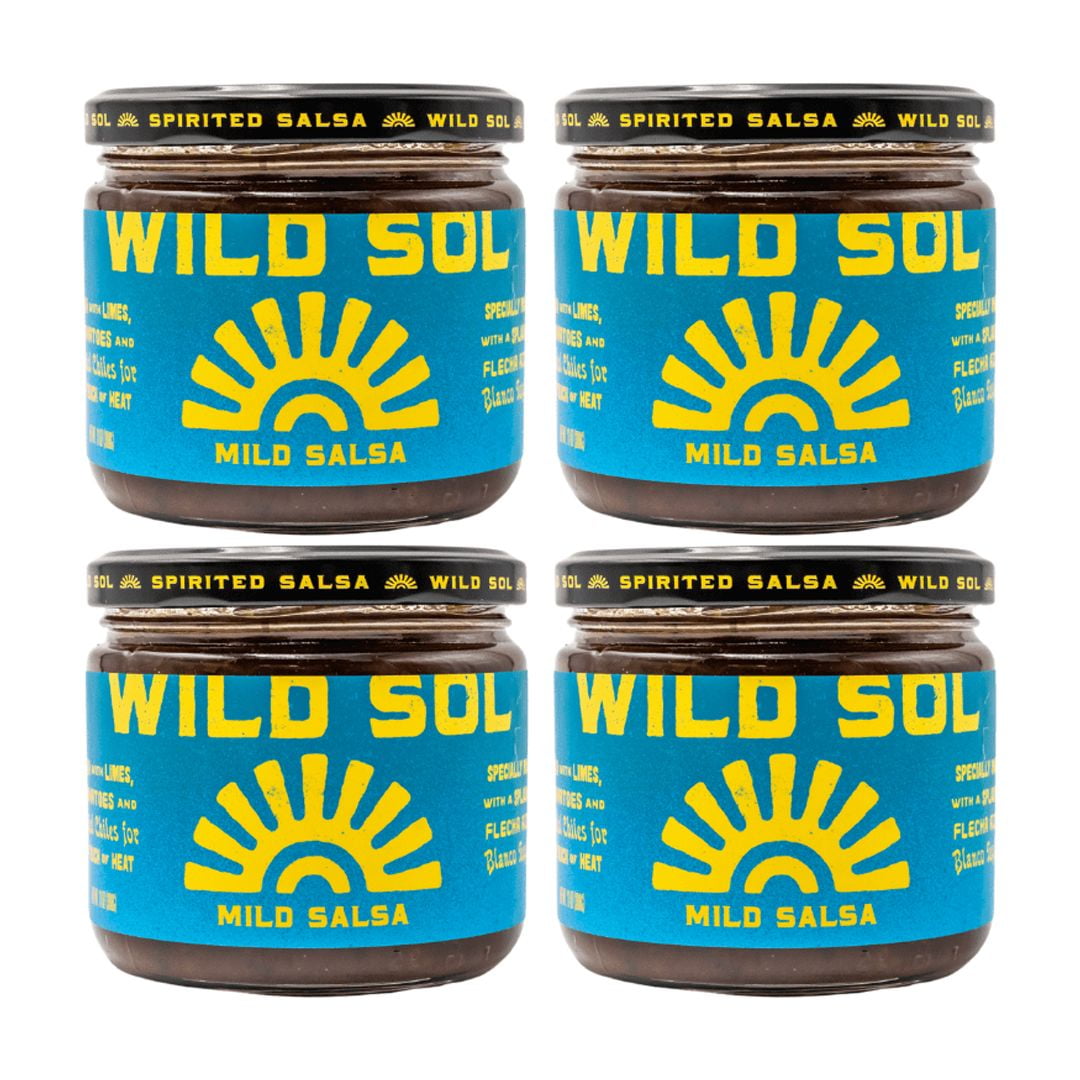Wild Sol Mild Salsa 4 pack, 11oz each, Glass Jar,  Gluten Free,  Shelf Stable