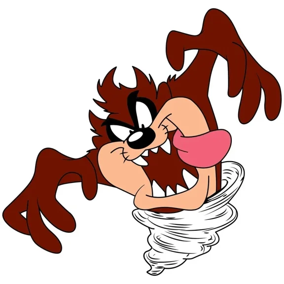 Wild Spinning Cartoon Devil Cartoon Vinyl Decal Sticker