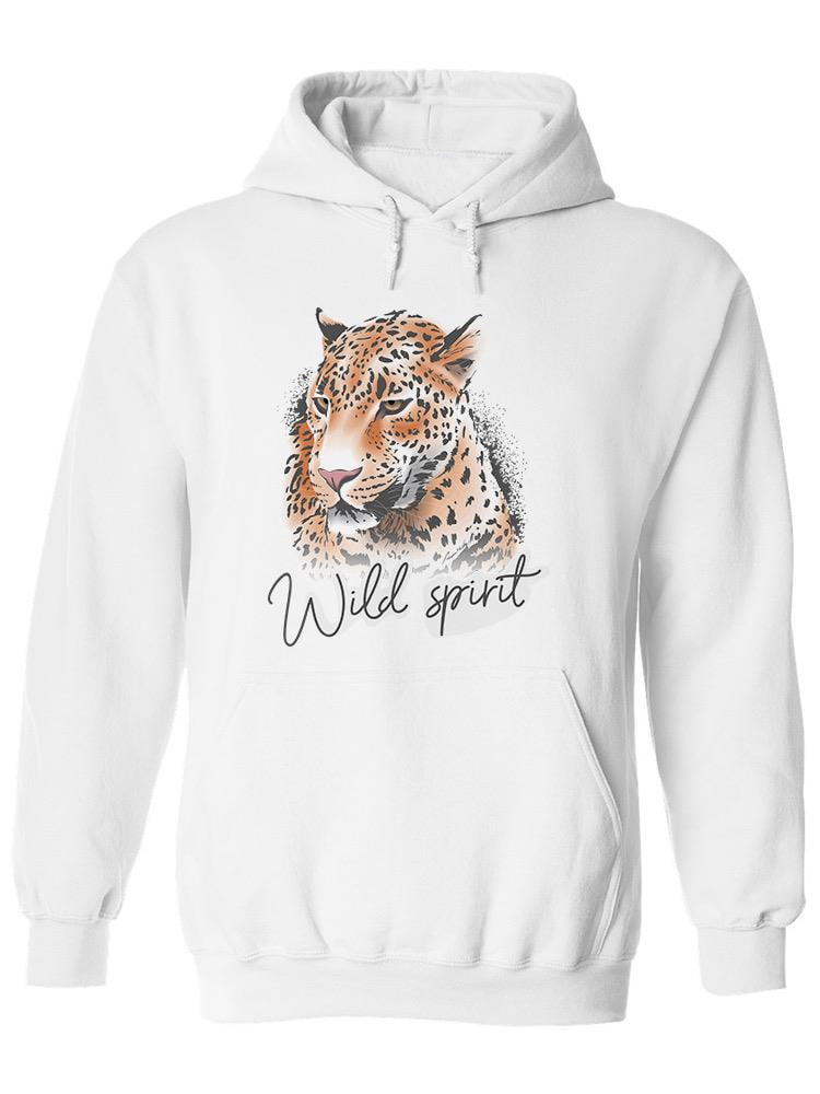 Wild Spirit Slogan With Leopard Hoodie Men -Image by  display picture 1