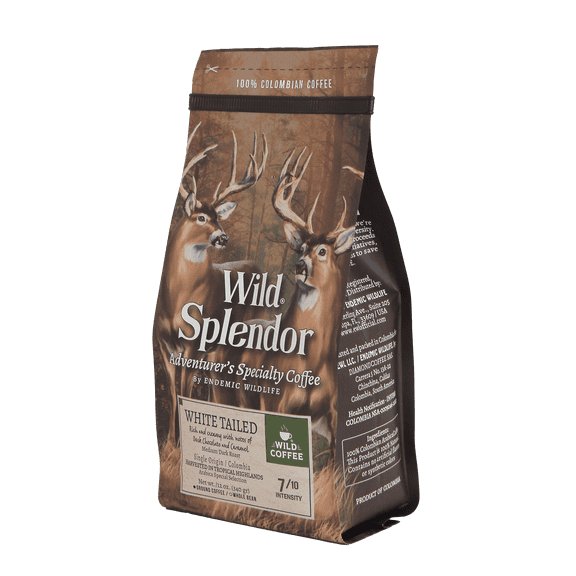 WHITE TAILED SPECIALTY COFFEE Ground Colombian Arabica Med-High Roast 12 oz