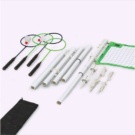 Wild Sports Easy Setup Good Badminton Set - Complete and Durable Badminton Set with 20 Ft Net, 4 Rackets, and 2 Shuttlecocks