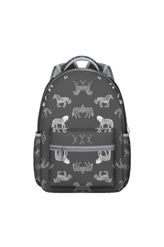 Wild Stallion Spirit Backpack - Durable Waterproof School Bag with Mustang Graphics - Perfect Bookbag for Equestrian Loving Students