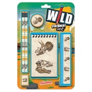 Wild Stationery Set - Dinosaur by Deluxebase. Dino Stationery Kit with Notebook, 2 Pencils, Eraser, Sharpener & Ruler for College and Office Supplies