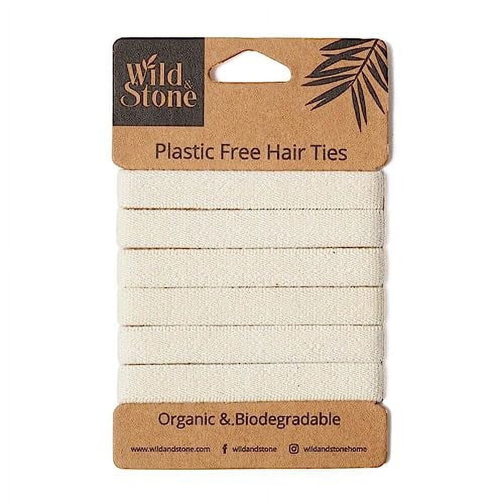 Wild & Stone Pack of 6 Hair Bands 100 Biodegradable and PlasticFree Elastic Hair Ties