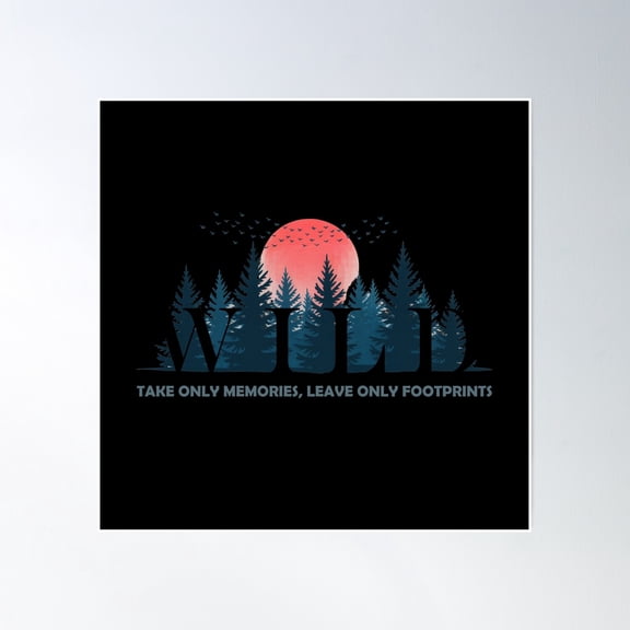 Wild Take Only Memories, Leave Only Footprints Poster Wall Art, Modern Wall Decor, 30x30 UNFRAMED