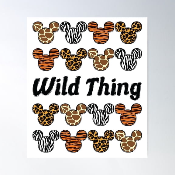 Wild Thing Animal Print Mouse Poster Wall Art, Modern Wall Decor For Living Room Bedroom, 8x12 UNFRAMED