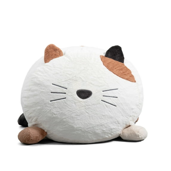 Big Joe Wild Things Foam Filled Animal Bean Bag Chair with Removable Cover, Francesca Feline Snugglepuff, Soft Faux Fur, 3 feet Big
