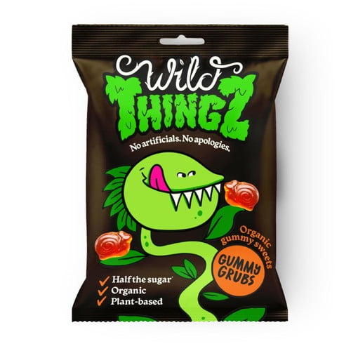 Wild Thingz Organic Sweets Gummy Grubs 130g, British Import (Pack of 6)