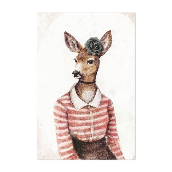 Wild Think - Drawing Fantasy Surrealism Modern Art Humor Fashion Floral Unframed Wall Art Print 5 x 7 inches