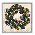 thumbnail image 1 of Wild Thistle Floral Wreath on Regal Gold Pattern Botanical & Floral Framed Art Print Wall Art, 17x17, 1 of 7