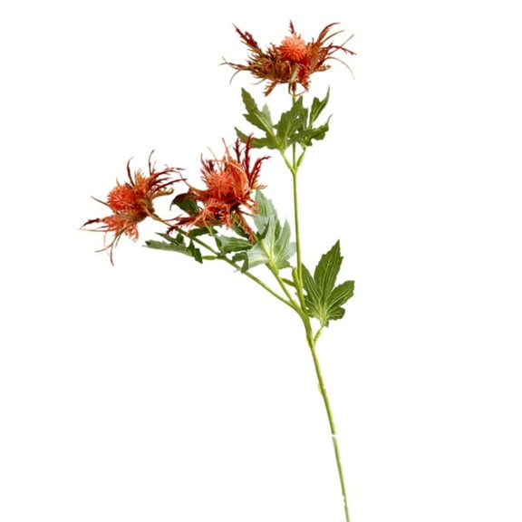 1* Artificial Flower - Artificial Thistle Flowers Purple Eryngium Flowers Long Stems Faux Thistles Bunch Simulation Sea Holly Real Faux Plant for Decor