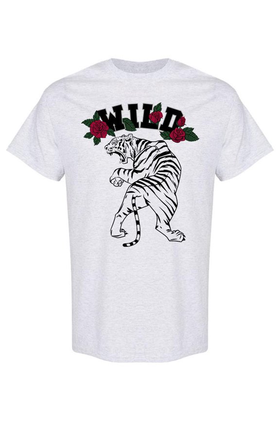 Wild Tiger And Rose T-Shirt Men -Image by Shutterstock, Male Small