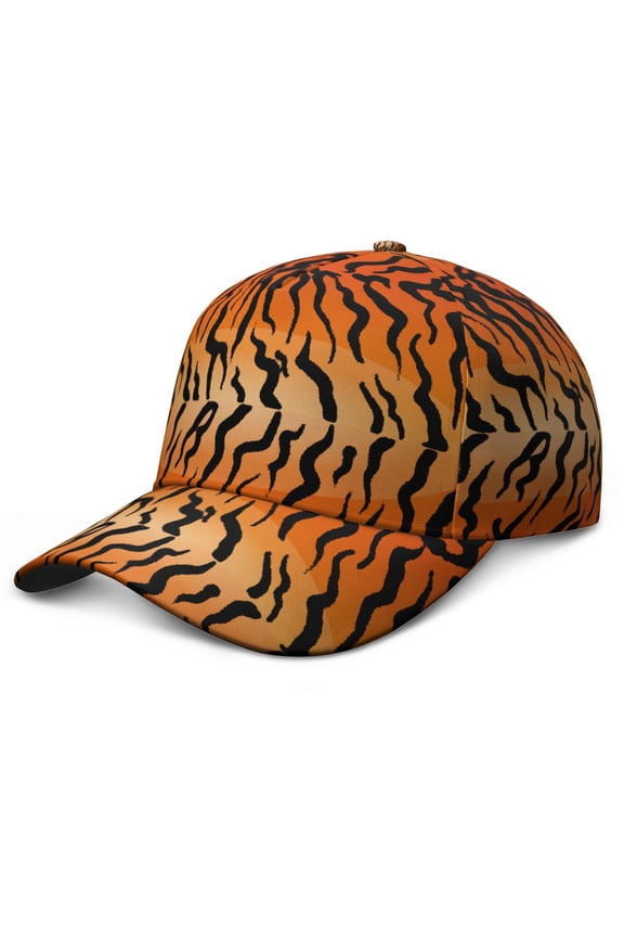 Wild Tiger Print Baseball Cap - Bengal Stripes Adjustable Snapback Hat for Outdoor Hiking & Streetwear