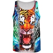 Wild Tiger Splatter All Over Adult Tank Top - X-Large