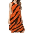 thumbnail image 1 of Wild Tiger Stripe Pattern Casual Sleeveless Loose Sundress Dress For Women Summer Dress Daily Woman, 1 of 4