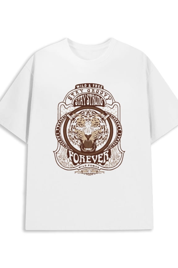 Wild Tiger Tee 180G 100% Cotton 180G 100% Cotton for men design your own graphic top white Original Unisex Shirt Crewneck tshirts Basic Unisex Shirt Printed tshirts new years gifts