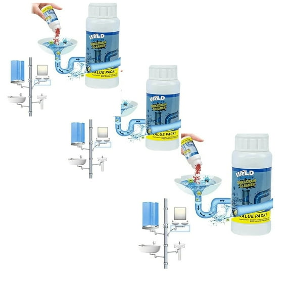 Wild Tornado Powerful Sink & Drain Cleaner for Cleaning Kitchens, Bathrooms and Bathroom Pipes, Making Cleaning More Convenient - 3.5oz 3PCS