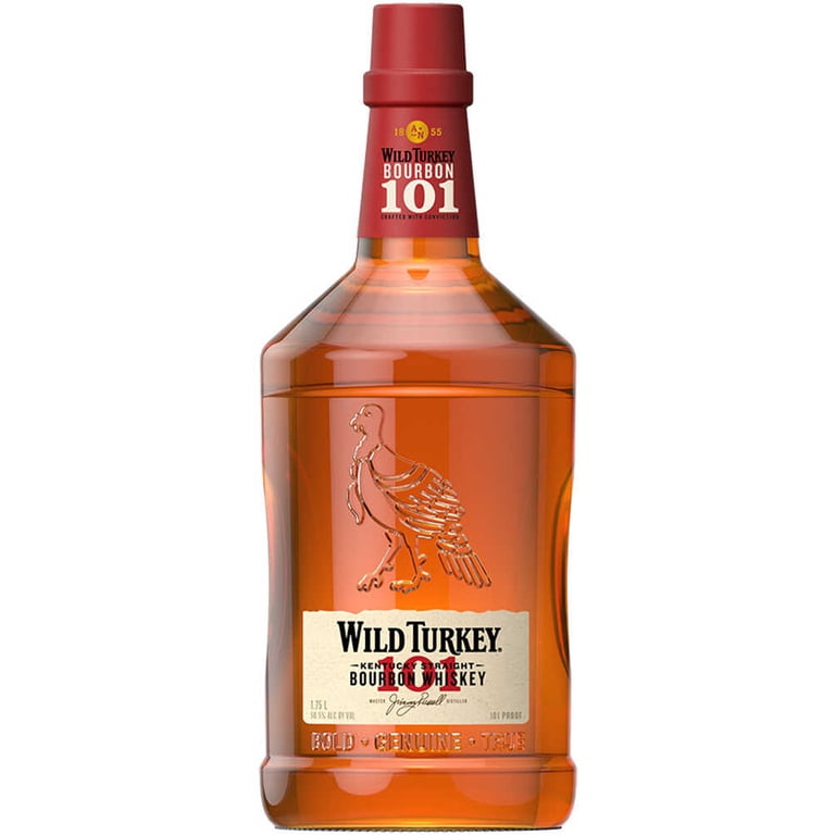 Wild Turkey 101 Bourbon, 1.75 L Bottle, 50.5% ABV, Kentucky