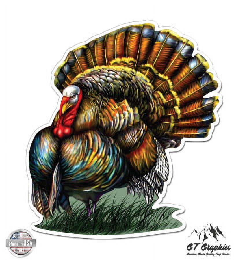 Turkey Shape Vinyl Sticker - 3 Inch Decal For Car, Laptop, Phone, Waterproof & Fade Resistant, American Made