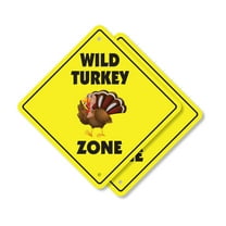 Wild Turkey (2 Pack) Plastic Crossing Sign - 10 Inch X 10 Inch Xing Sign Gift Animal Wildlife Bird Nature Rustic Outdoors Hunting Decor Symbol Forest Tough