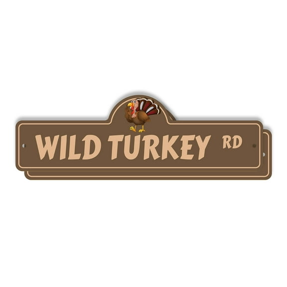 Wild Turkey (2 Pack) Plastic Street Sign - 6 Inch X 18 Inch Gift Animal Wildlife Bird Nature Rustic Outdoors Hunting Decor Symbol Forest Tough