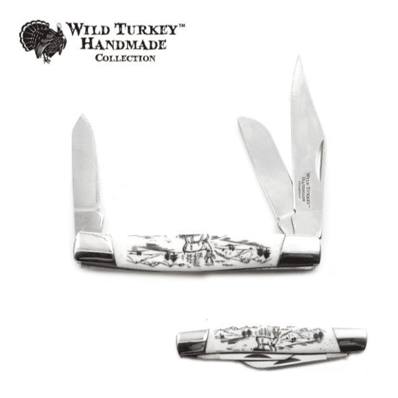 Wild Turkey Collection 3-Blade Stockman Folding Knife