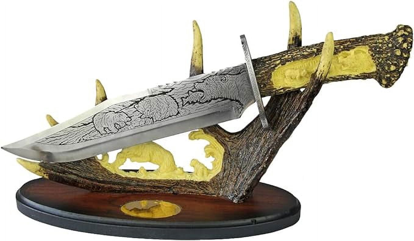 Wild Turkey Handmade Antler Display Knife (Bear)