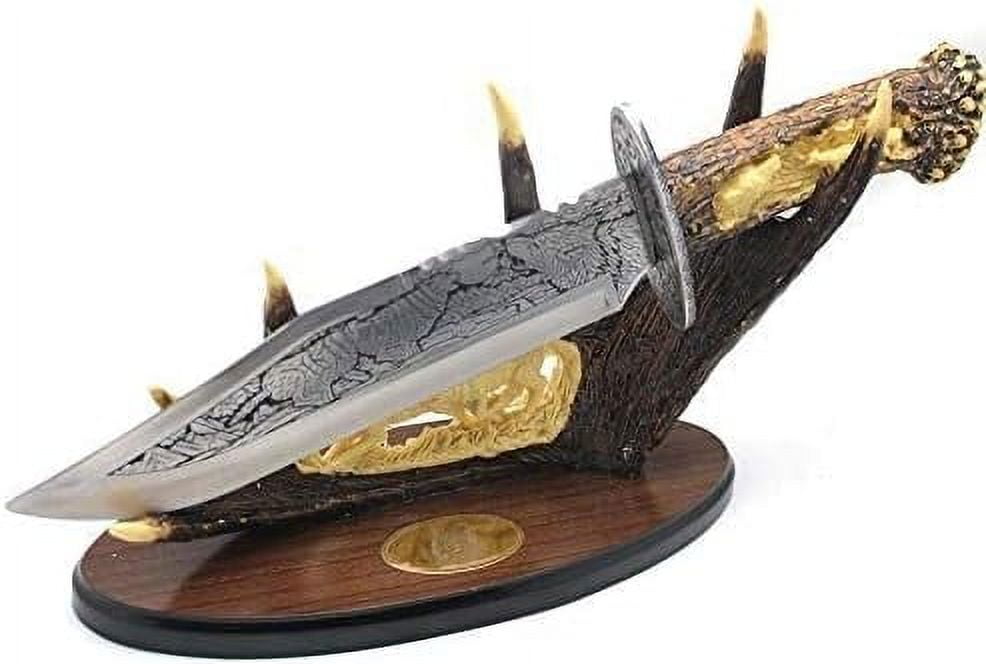 Wild Turkey Handmade Antler Display Knife (Wolf)