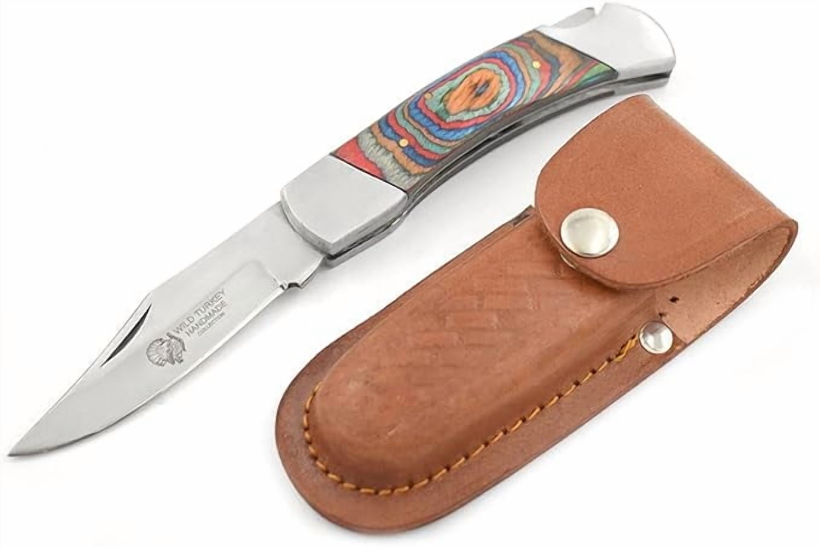Wild Turkey Handmade Collection Everyday Carry Lock Back 4 inches Manual Folding Knife (Multi-Color)