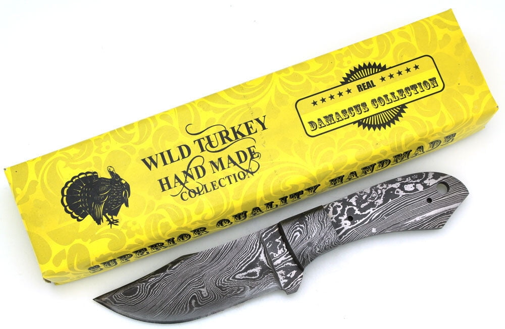 Wild Turkey Handmade Custom Full Tang Damascus Steel Blank Blade Knife 8"