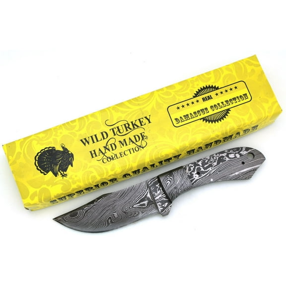 Wild Turkey Handmade Custom Full Tang Damascus Steel Blank Blade Knife 8"