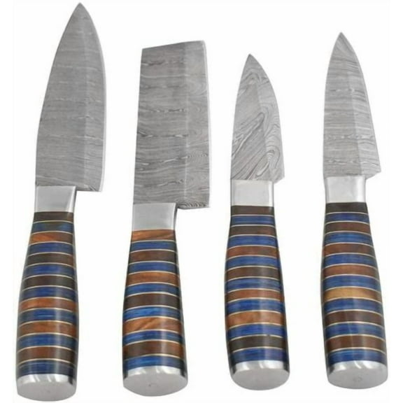 Wild Turkey Handmade Damascus Kitchen Chef Knife Gaming Set Full Tang Blade