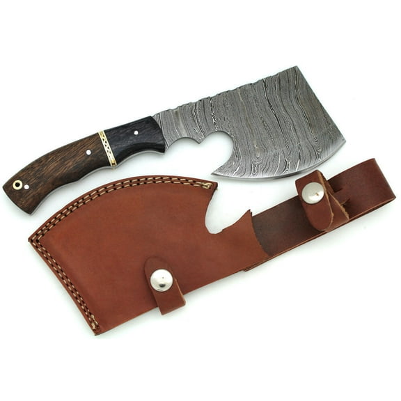 Wild Turkey Handmade Damascus Steel Collection Two Tone Wood Handle Hatchet