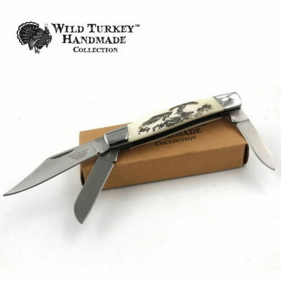 Wild Turkey Handmade Gentleman's 3 Blade Folding Pocket Collectors Knife EDC