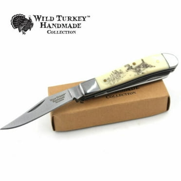 Wild Turkey Handmade Gentleman's Trapper Folding Pocket Collectors Knife EDC
