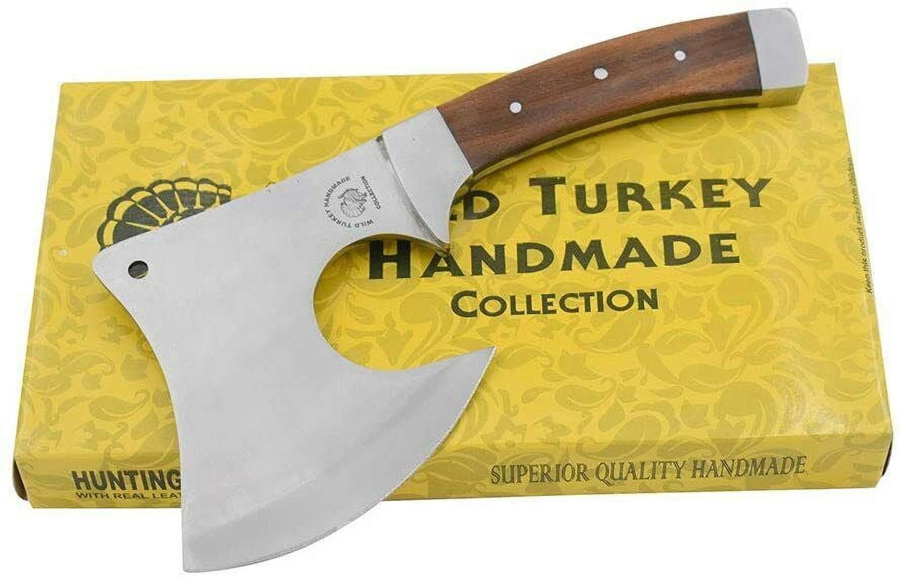 Wild Turkey Handmade Stainless Steel Collection Wood Handle Hatchet w ...