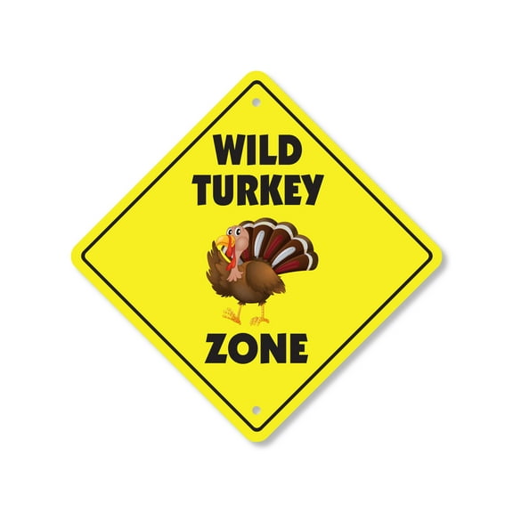 Wild Turkey Plastic Crossing Sign - 12 Inch X 12 Inch Xing Sign Gift Animal Wildlife Bird Nature Rustic Outdoors Hunting Decor Symbol Forest Tough