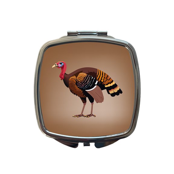 Wild Turkey Profile Travel Makeup Handbag Purse Small Pocket Compact Mirror