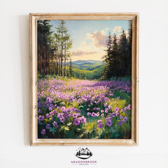 Wild Violets And Clover - Vintage Spring Botanical Art, Rustic Cottagecore Decor, Delicate Nature Wall Art 1214 UNFRAMED Poster, Wall Art for Decor, Present, 8x12