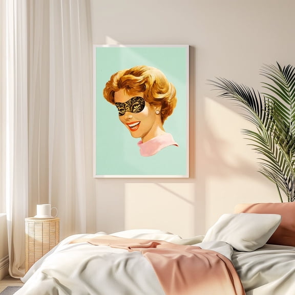Wild Vixen Surreal Cat Collage Eclectic Room Wall Art, Unframed Canvas
