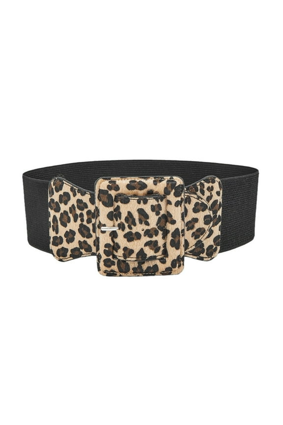 Wild Waistband Elastic Wide Belt Waist Cincher For Women Fashionable Outfits Ancient Clothing Leopard Pattern