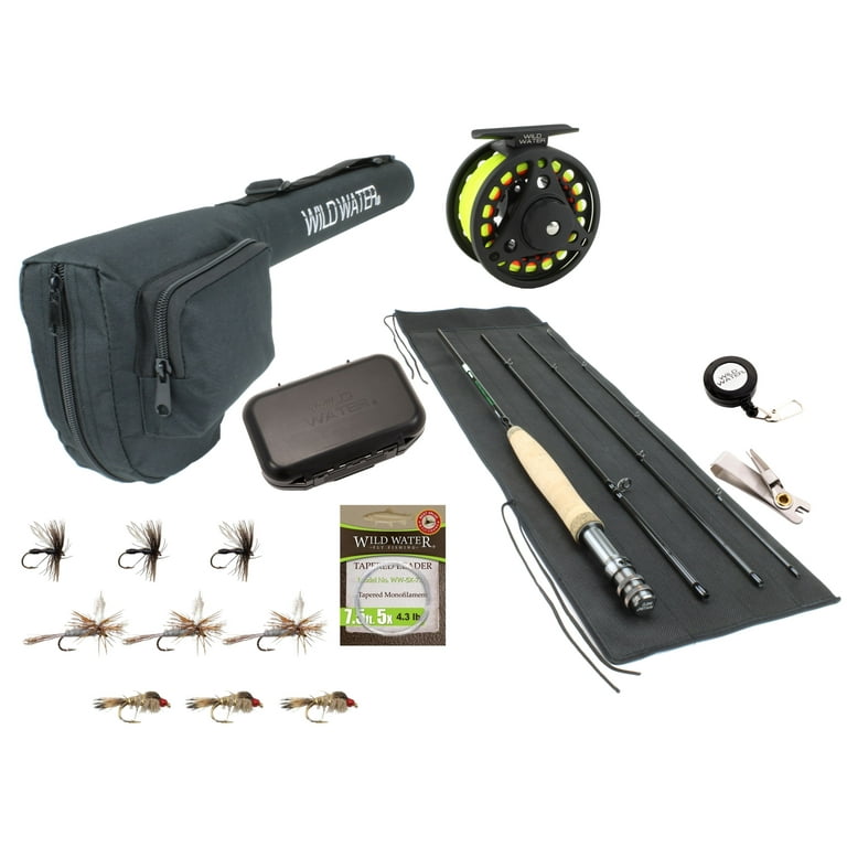 Wild Water Complete 3/4 Fly Fishing Starter Rod and Reel Combo