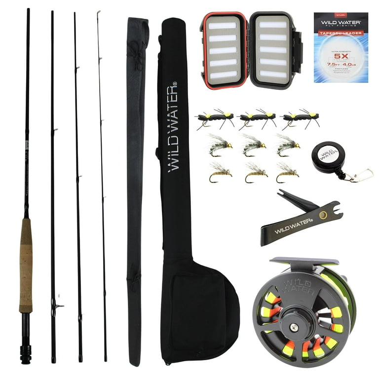 Wild Water Fly Fishing Starter Package 5/6 Wt, 9 Ft with Rod, Reel and  Accessory