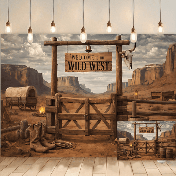 Wild West Backdrop Background Banner Western Desert Photography Studio Prop